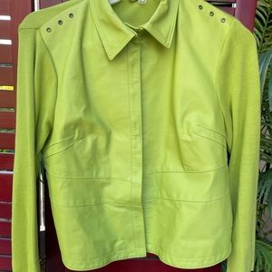 Peter Nygard Leather and Knit jacket Medium